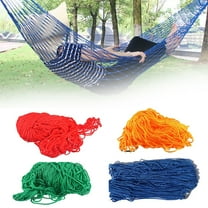 Visland Camping Hammocks, Durable Nylon Mesh Hammock, Portable Outdoor Hammock with Tie Rope and Storage Bag, Travel Garden Swing Bed, Rope Hammock for Garden Beach Yard