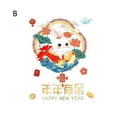 thumbnail image 1 of Visland Cartoon Rabbit Glass Sticker Happy New Year Chinese Traditional Elements Waterproof Removable Home Decoration 2023 Rabbit Year Shopwindow Decal for Spring Festival, 1 of 7