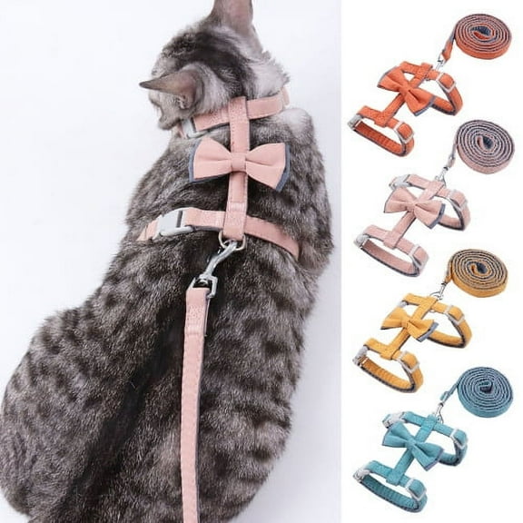 Visland Cat Harness and Leash,Breathable Escape Proof Kitten Harness and Leash Set for Walking, Adjustable Cat Vest Harness for Kittens, Easy Control