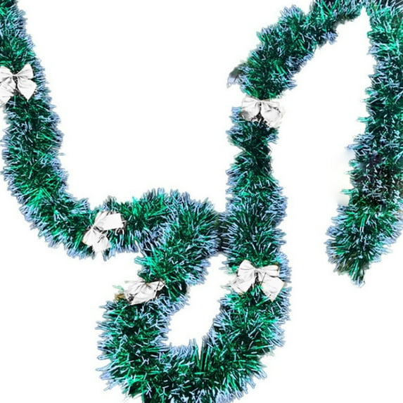 Visland Christmas Bow Garland Artificial Pine Xmas Garland Dark Garland Holiday Party Christmas Tree Decoration for Home Indoor Outdoor Decor,6.6FT