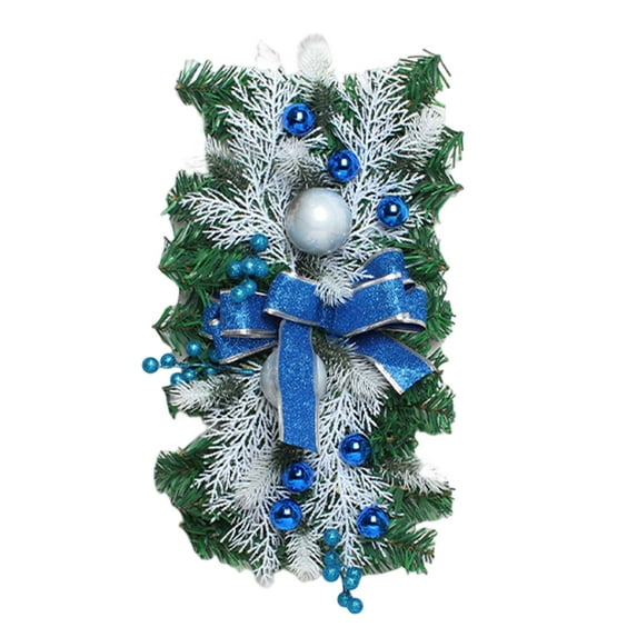 Visland Christmas Door Swag Red Berries Color Balls Bowknot Pinecone Xmas Stair Wreath Garland Pendant for Party - 1PC