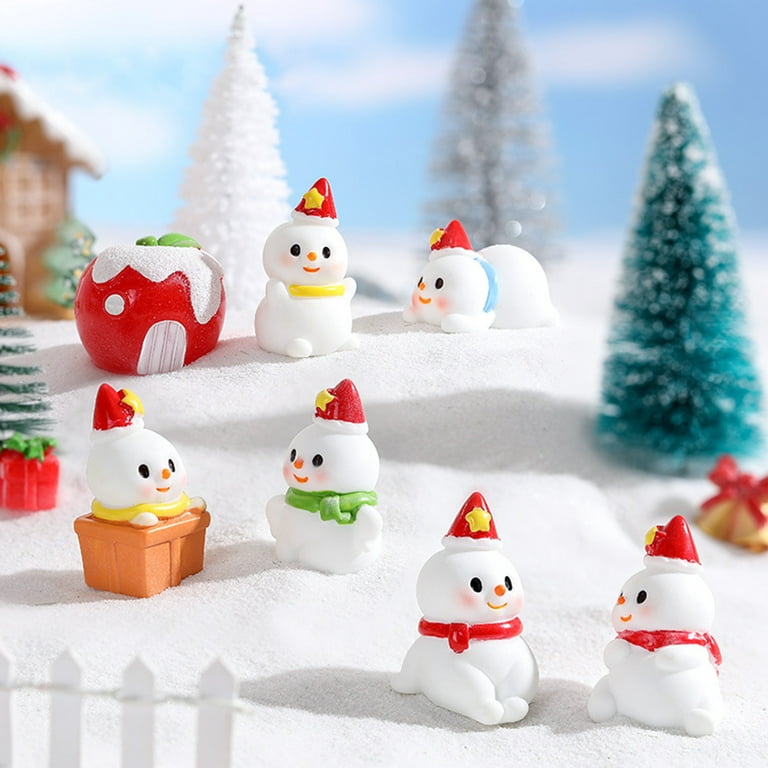 HOMSFOU 10pcs Mini Accessories Xmas Ornament Mini Christmas Ornaments  Christmas Miniature Snowman Adorable Tiny Snowman Christmas Party Supplies  Mini
