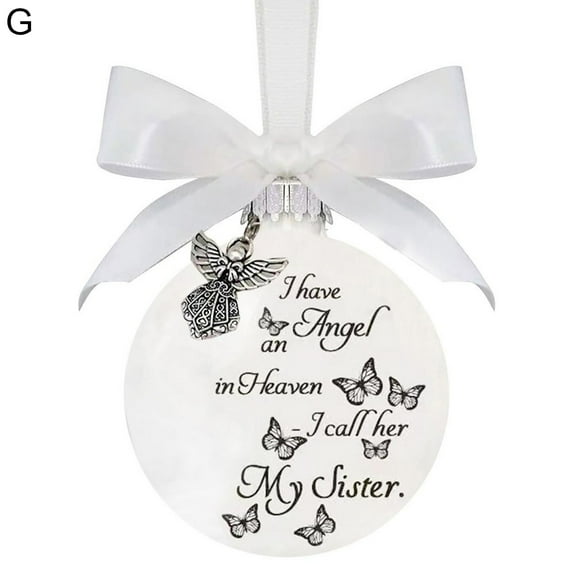 Visland Christmas Ornaments Feather Ball, Memorial Christmas Ornament Sympathy Gift, Angels in Heaven Memorial Ornament Pendant Xmas Tree Decor
