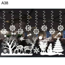 Visland Christmas Window Clings Snowflake Window Decals Christmas Window Stickers Decorations for Holiday Santa Claus Elf Reindeer Christmas Window Clings Xmas Party Supplies, 1Sheet