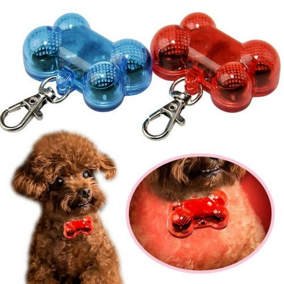 Visland Clip-on Dog Collar Light Dog Safety Night Walking Lights LED Dog Collar Pendant Bow Tie-Shaped Dog Collar ID Tag Glow in The Dark for Night Time Walking Camping,3 Modes