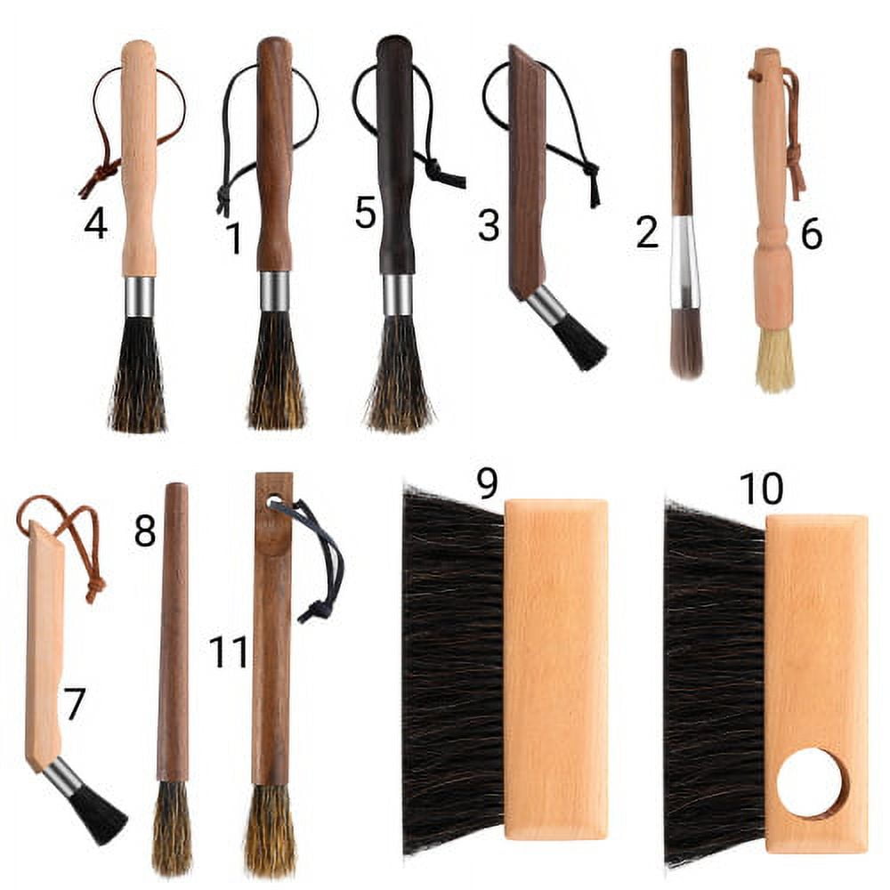 6-Piece Coffee Grinder Brush Set – Natural Bristle & Nylon Brushes For Machine Cleaning