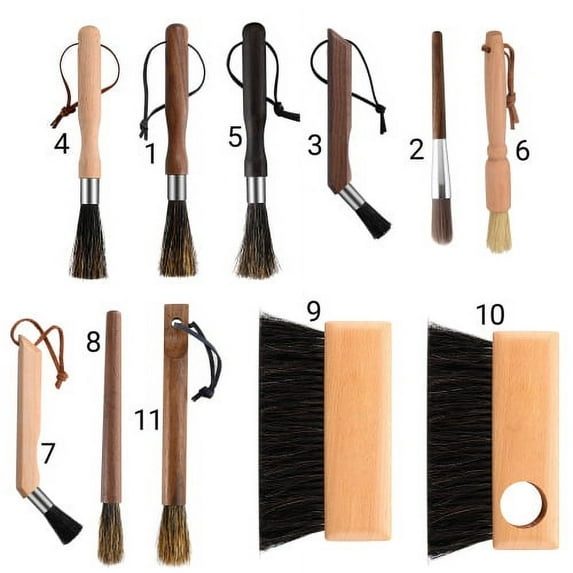 Visland Coffee Machine Cleaning Brush, Pieces Coffee Cleaning Brush Wooden Cleaning Brush for Grinders and Nylon Espresso Brush for Coffee Machine Group Head