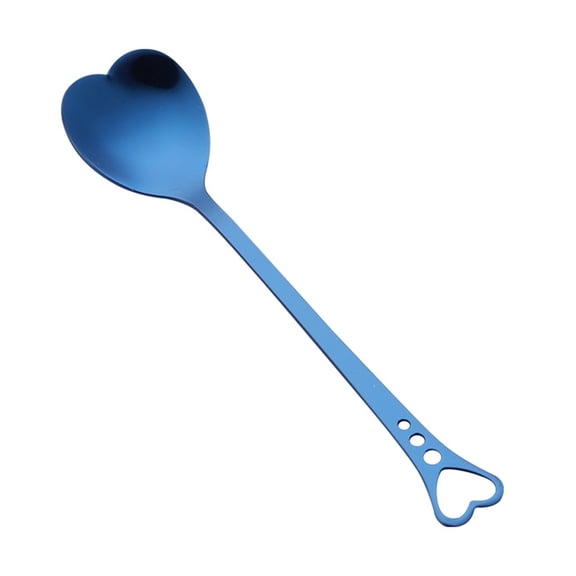 Visland Coffee Spoon Heart-shaped Rust-proof Rainbow Gradient Color Stainless Steel Coffee Tea Stirring Spoon Wedding Present