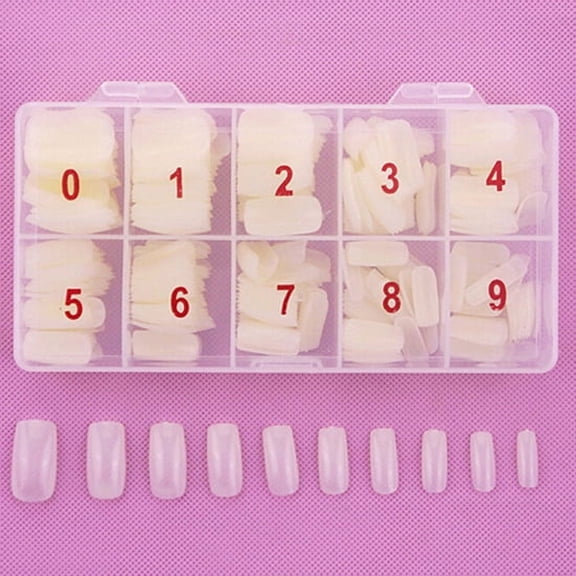 Visland Coffin Nails Natural Ballerina False Nails Tips Long Full Cover Acrylic Fake Nails 500pcs 10 Sizes Manicure Tool with Box