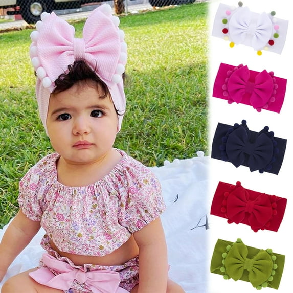 Visland Colors Super Stretchy Soft Knot Baby Girl Headbands with Hair Bows Head Wrap For Newborn Baby Girls Infant Toddlers Kids