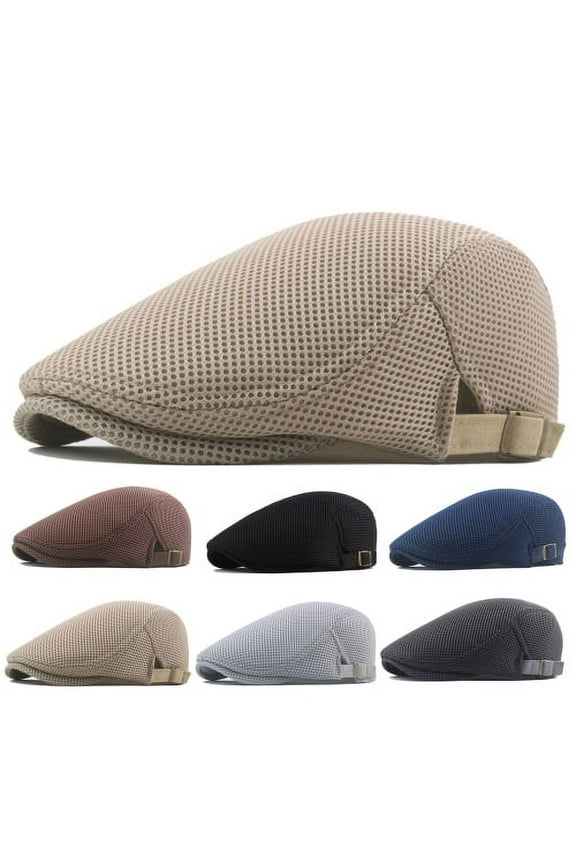 Convenient Men Hat Perfect Gifts Polyester Hollow Washable Men Beret Cap for Daily