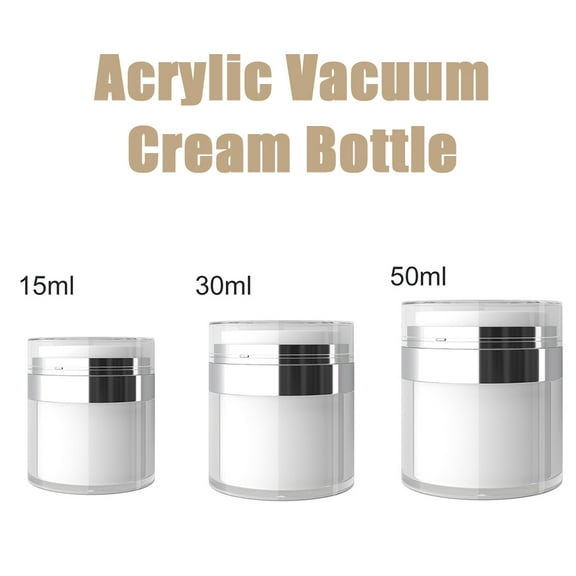 Visland Cosmetic Container Cream Bottle, Portable Multi-use Leak-proof Acrylic Vacuum Design Travel Containers Jar for Face Cream Eye Cream Liquid Foundations Creams Oils Hand Cream (15ml/30ml/50ml)