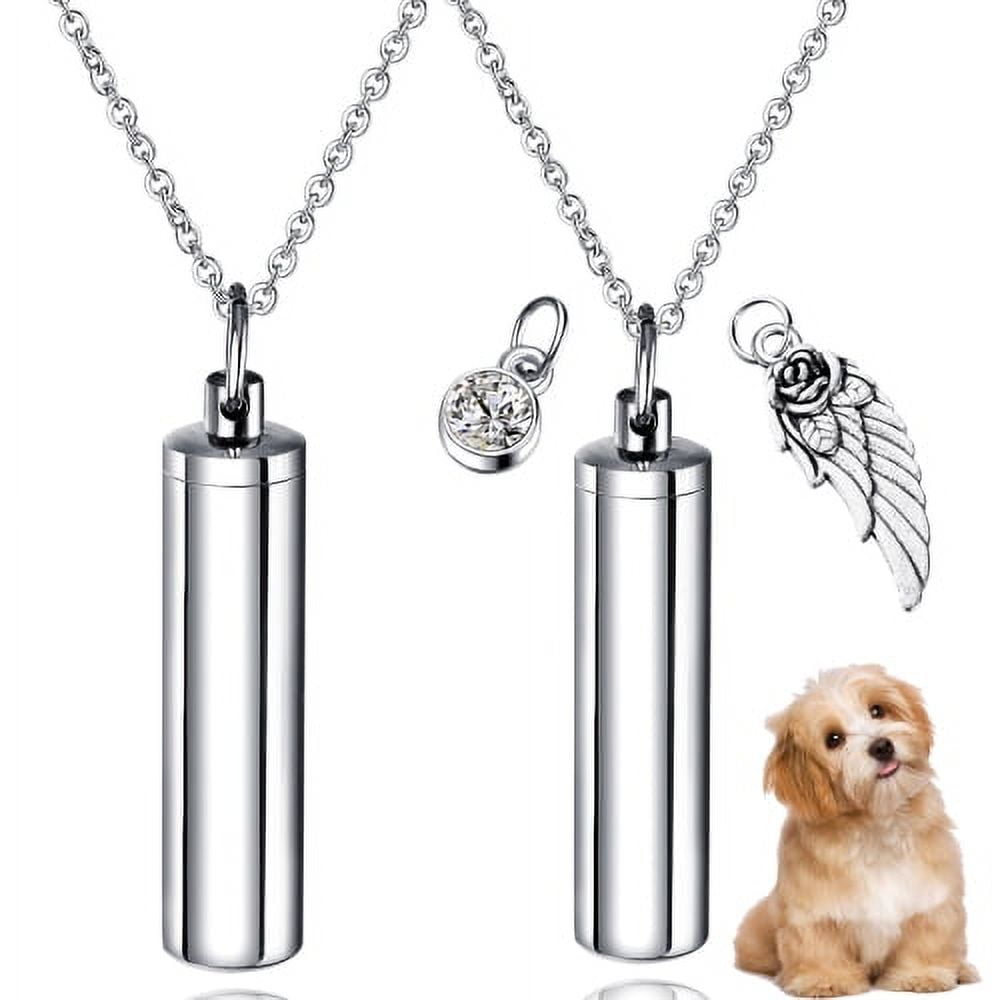 Buy Memorial Glass Bottle Ash Holder Necklace With Angel Wing Charm on  Silver Ball Chain Custom Loved One Family Pet Ashes Urn Vial Online in  India - Etsy