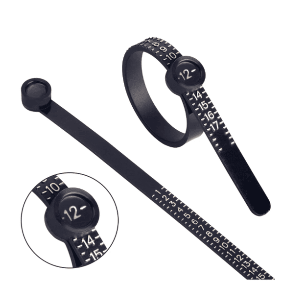 Visland Designice Jewelry Ring Size Adjuster & Guage, Plastic, Black