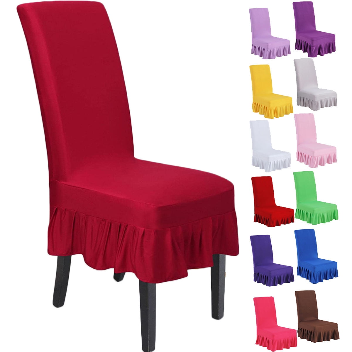 Visland Dining Chair Covers with Skirt Universal Easy Fitted Dining Chair Slipcovers High Stretch for Home Ceremony Banquet Wedding Party Walmart