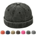 thumbnail image 1 of Visland Docker Hat Solid Color Adjustable Breathable Brimless Lightweight Decorative Retro Four Seasons Sailor Hat Daily Hat, 1 of 7