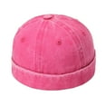 thumbnail image 1 of Visland Docker Hat Solid Color Adjustable Breathable Brimless Lightweight Decorative Retro Four Seasons Sailor Hat Daily Hat, 1 of 1