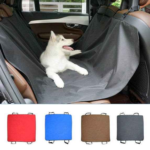 Visland Dog Car Seat Cover for Back Seat for Dogs - Waterproof Pet Car Seat Covers with Anti Slip Dog Car Hammock with Storage Pocket & Dog Safety Belt, Dog Backseat Protector Trucks and SUVs