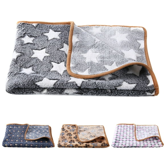 Visland Dog Cat Blanket, Fashion Casual Cute Hearts Stars Paws Dots Printed Soft Skin-friendly Cozy Coral Fleece Plush Winter Warm Pet Bed Mat Cushion for Puppy Kitten and Other Small Animals