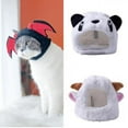 thumbnail image 1 of Visland Dog Cat Plush Cap, Fashion Funny Cute Cartoon Sheep Panda Demon Shape Soft Cozy Hat Pet Costume Accessory Headwear for Puppy Kitten Christmas Halloween Party Daily Wear, 1 of 8