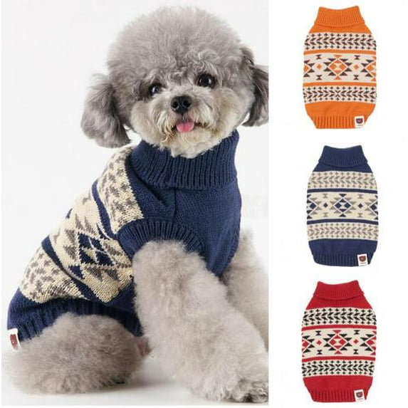Visland Dog Cat Sweater, Fashion Retro Christmas Pattern Sleeveless Soft Cozy Knitted Autumn Winter Warm Pet Clothes Costume for Puppy Kitten Small and Medium Dog Xmas New Year Daily Wear