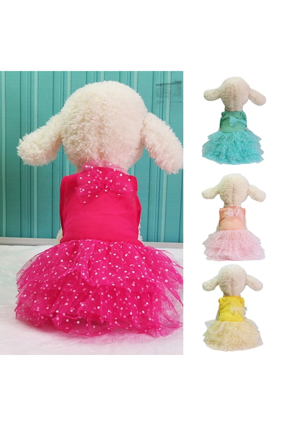 Dog Dress Pet Cute Small Dog Skirt Dress , Resistant Polyester Puppy Princess Wedding Dress Pet Garment