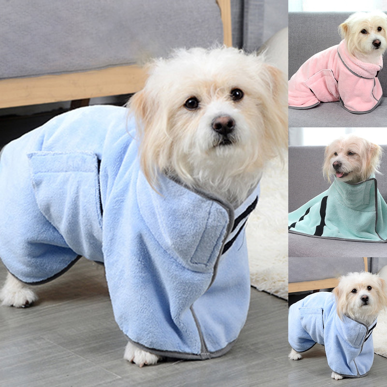 Visland Dog Drying Coat -Dry Fast Dog Bag - Dog Bathrobe Towel - Fast ...