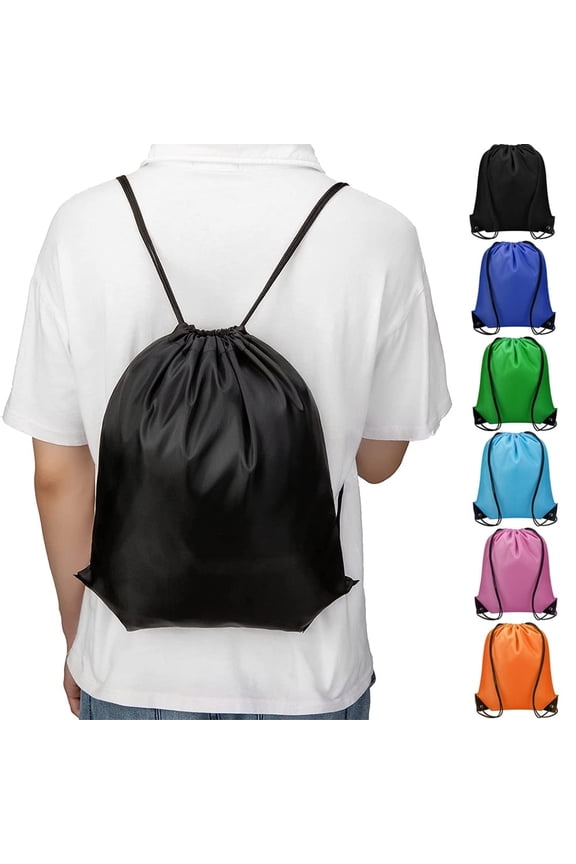 Drawstring Backpack, Water Resistant String Bag, Sports Sackpack Gym Sack for Men Women Travel Storage Use
