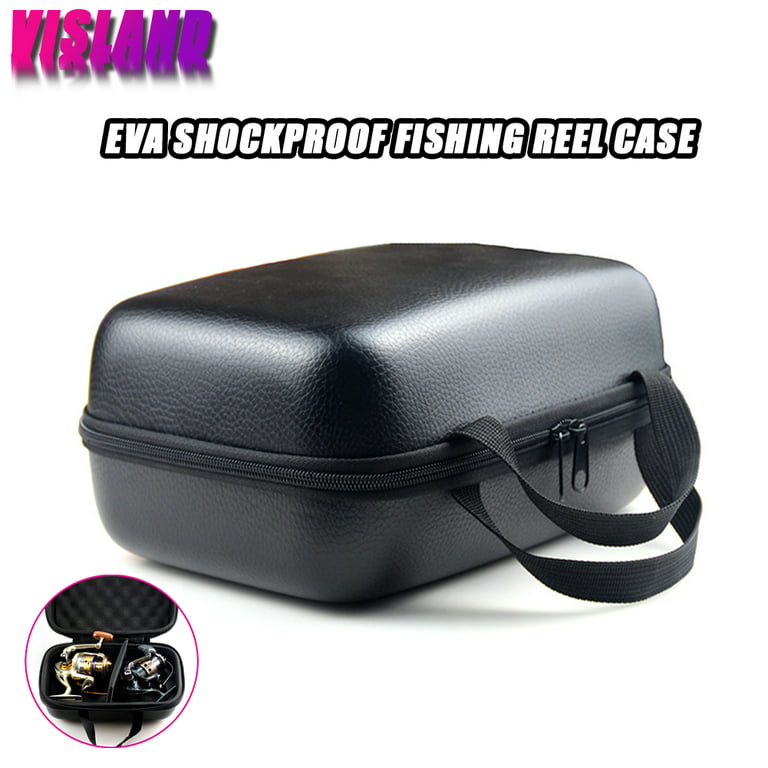 Visland Eva Shockproof Fishing Reel Case, Safe Storage for Spinning Reels, Bait Casting Reels, Fly Reels, and More, Size: Large, Black