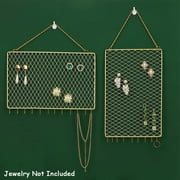 FOLLURE CLOTHING Visland Earring Wall Holder, Hanging Metal Grid Horizontal Type or Vertical Type Rectangle Earring Organizer Wall Mounted Jewelry Organizer Display for Necklaces Bracelets Anklets Earrings 1PC