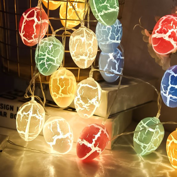 Visland Easter Decorations Easter Eggs Lights, Easter Fairy String Lights Easter Decor for Home Indoor Outdoor Yard Party Classroom Easter Eggs Hunt Party