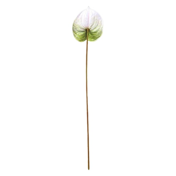 Visland False Anthurium Artificial Flower Photography Props Single Branch Home Green Plant Decoration for Living Room - 1PC