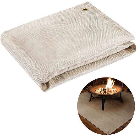 Visland Fireproof Fire Pit Mat- Portable Fire Blanket Protective Patio Insulation Pads Resistant Flame Retardant Stove Floor Grill Mat for Deck Patio Lawn Outdoor Camping BBQ Protection
