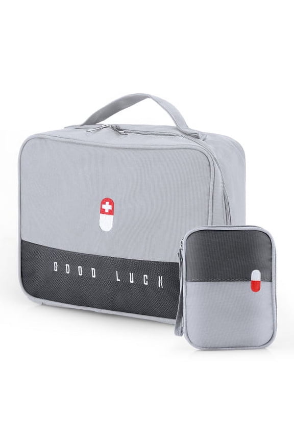 First Aid Bag, Empty Emergency Treatment Medicine Bag, First Aid Kit Medical Bag, Survival Layered First Aid Box, Large Capacity Home Portable First Aid Bag