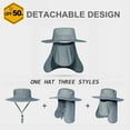 thumbnail image 1 of Visland Fishing Hat for Men & Women Outdoor UV Sun Wide Brim Hat with Face Cover & Neck Flap Detachable Anti scratch, 1 of 8