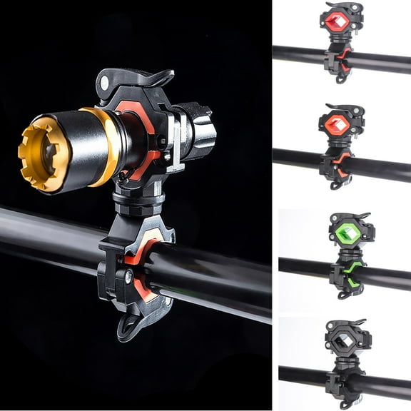 Visland Flashlight Mount Holder, Universal Bicycle Led Light Mounting Holder 360° Rotation Clip Clamp for Flashlight, Cycling, Riding
