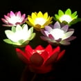 thumbnail image 1 of Visland Floating Pool Lights,Lotus Flowers Lights Pool Candles,LED Pond Light Lily Pad Floating Artificial Flower Plant for Pool at Night,Battery Multi Color for Wedding Outdoor Party Garden Swimming, 1 of 7