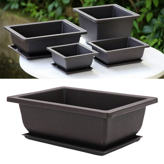 Visland Flower Pots Corrosion Resistant Breathable Square And Rectangular Plastic Flower Bonsai Plant