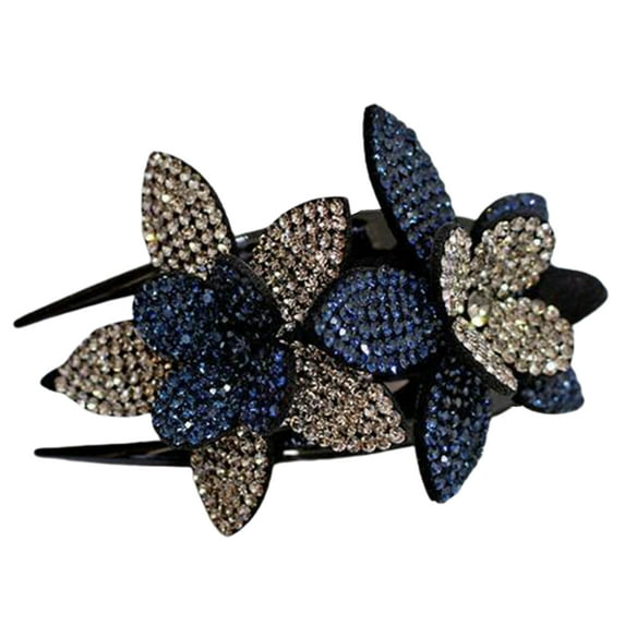 Visland Flower Style Hair Clip, Duckbill Clips with Rhinestones, Women Headdresse Barrettes, Sparkly Prom Hair Clips
