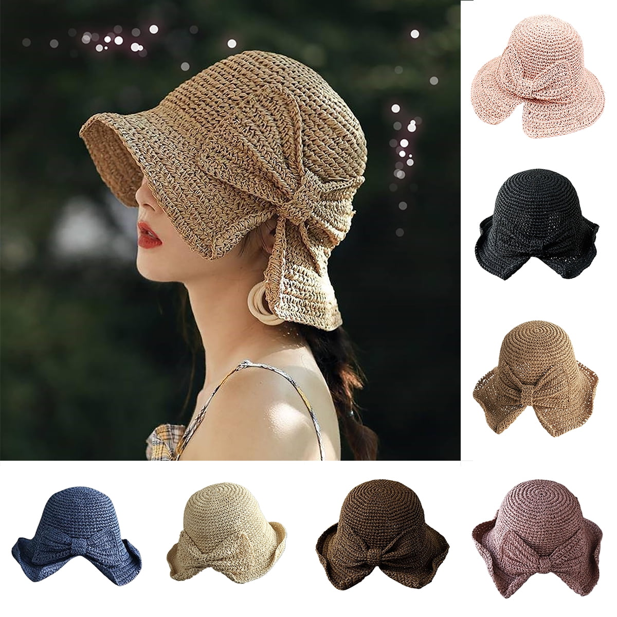 UPF 30+ Sun Protection Wide Brim Adjustable Packable Travel Hat Wide Brim UPF 30+ Beach Hat Girls main image 2