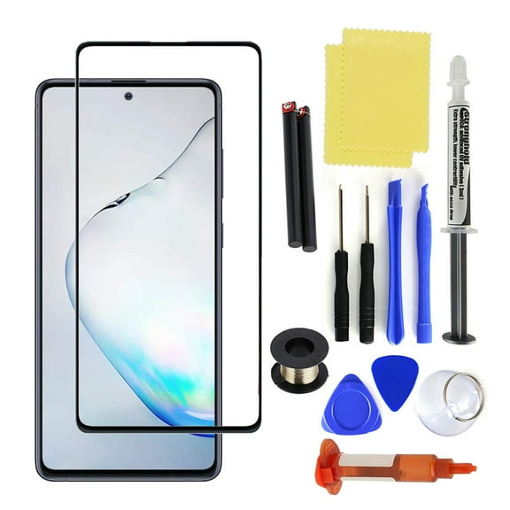 Visland Front Glass Repair kit Replacement Compatible with Samsung Galaxy Galaxy Note 10 Lite/S10 Lite/S20 FE (Black) Display incl Tools
