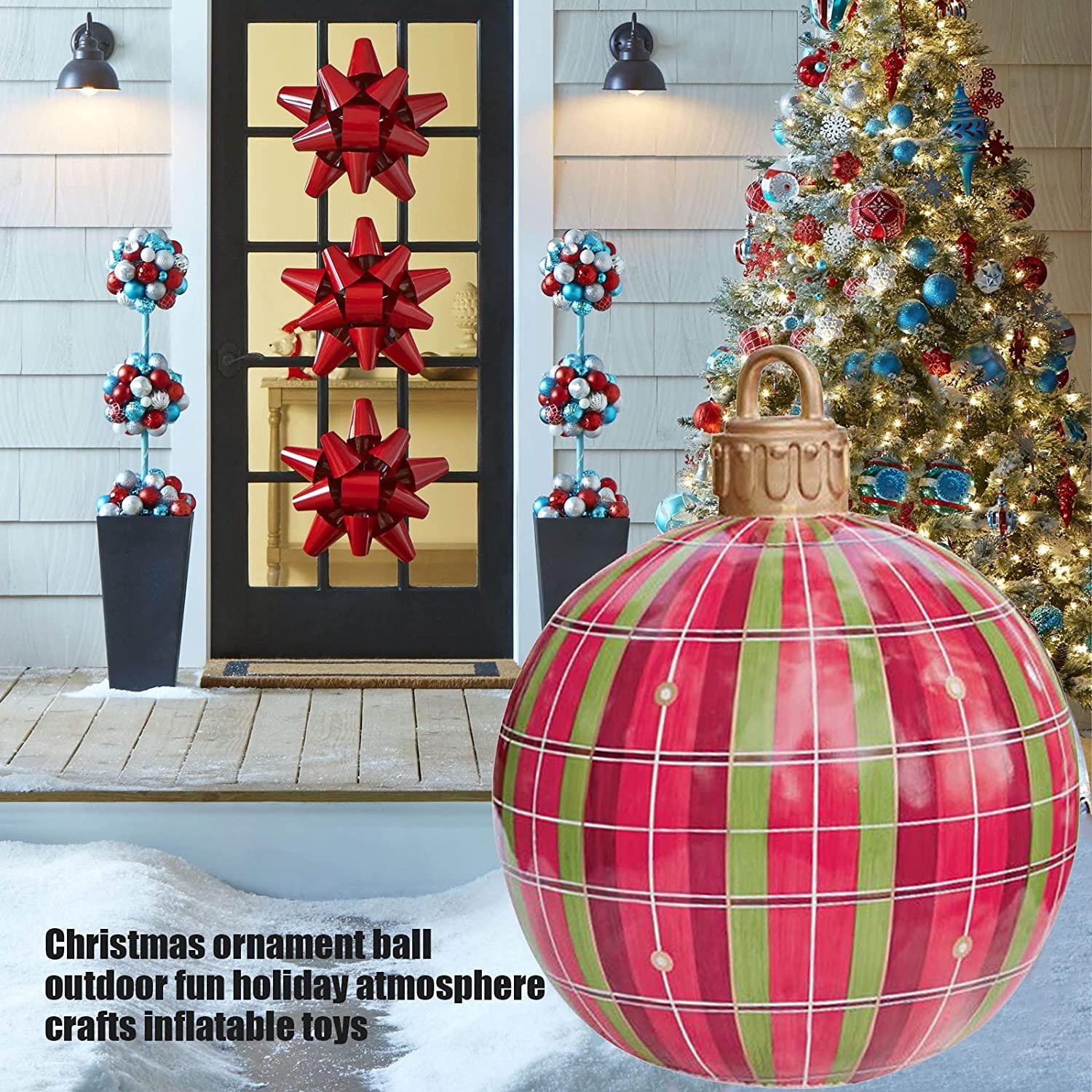 Visland Giant Christmas PVC Inflatable Decorated Ball,Christmas