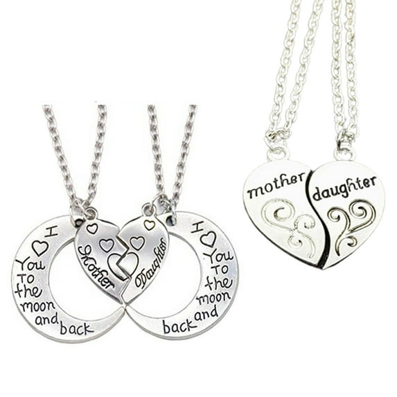 Visland Gift for Daughter Mom Matching Heart Pendant Jewelry Mother Daughter Necklace Mothers Day Gifts for Mom Birthday Gifts,4 Pieces