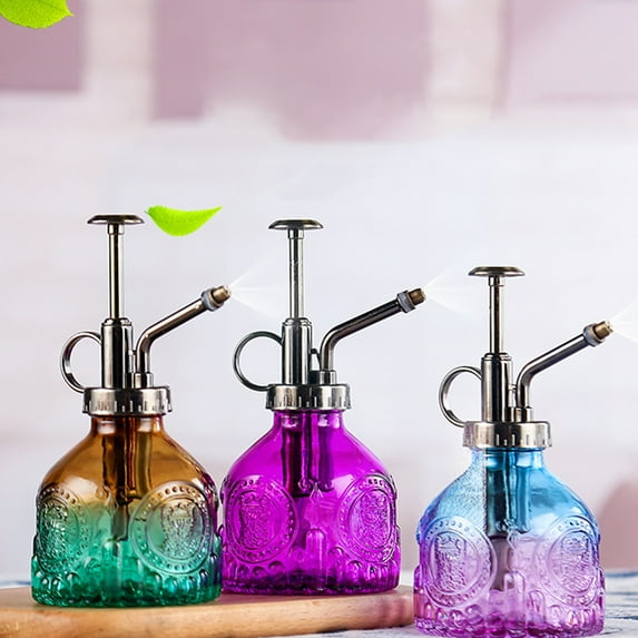 Visland Glass Plant Mister, Vintage Spray Bottle with Top Pump, Fine Mist Garden Flower Sprayer Watering Can for Indoor Outdoor Succulent House Plant