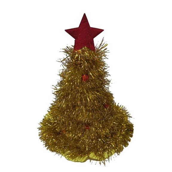 Visland Green Ribbon Hat with Plush Small Ball Star Cap Top Xmas Dress Up Cloth Xmas Performance Wear Hat for Christmas