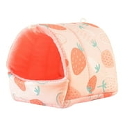 Visland Guinea Pig Bed Cave, Cute Cartoon Pattern Soft Skin-friendly Cozy Hamster House Hideout for Dwarf Rabbits Hedgehog Squirrel Winter Nest Hamster Rats Cage Accessories