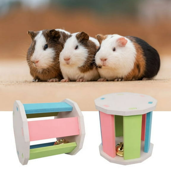 Visland Hamster Chew Toys,PVC Gerbils Rats Chinchillas Toys Accessories,Bell Roller Teeth Care Molar Toy for Guinea Pig Bunny Rabbits