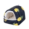 thumbnail image 1 of Visland Hamster House Semi closed Printing Big Space Cold Soft Rest And Sleep Cloth Feather Pattern Squirrel Bed for Winter, 1 of 3