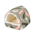 thumbnail image 1 of Visland Hamster House Semi closed Printing Big Space Cold Soft Rest And Sleep Cloth Feather Pattern Squirrel Bed for Winter, 1 of 3