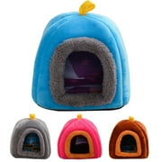 Visland Hamster Nest Bed, Non-slip Bottom Design Soft Cozy Plush Winter Warm Small Animals Hideout Bed Hut Nest Cave House Cage Accessory for Rabbit Guinea Pig Hedgehog Ferret Squirrel